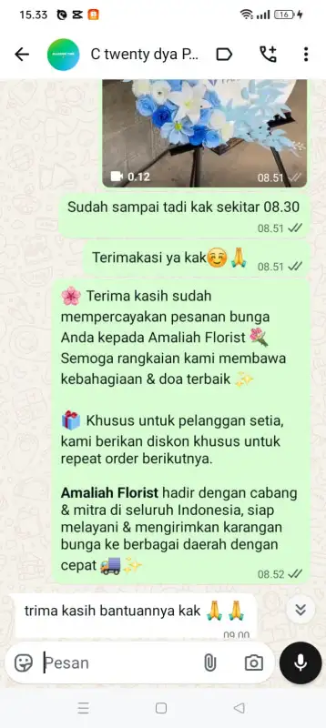 Testimonial krans bunga KERINCI